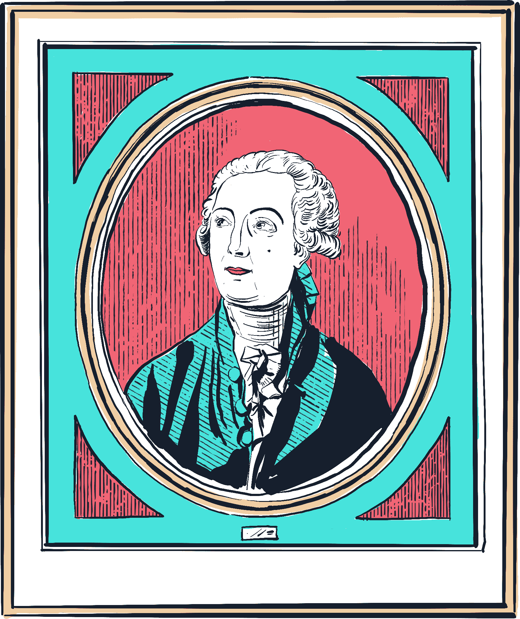 portrait illustré du chimiste Antoine Lavoisier