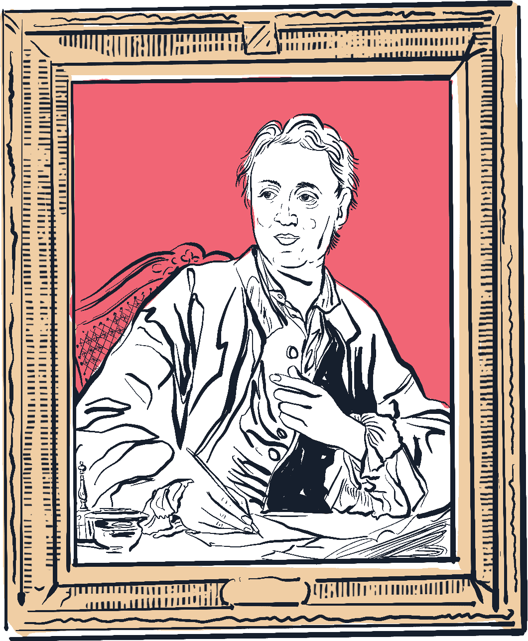 portrait dessiné de Diderot