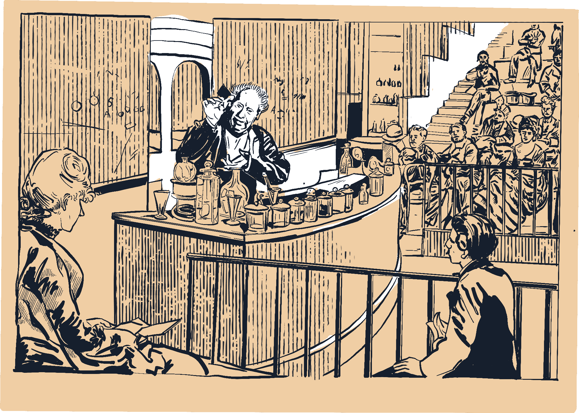 Portrait de Michel-Eugène Chevreul dans son laboratoire à la manufacture des Gobelins