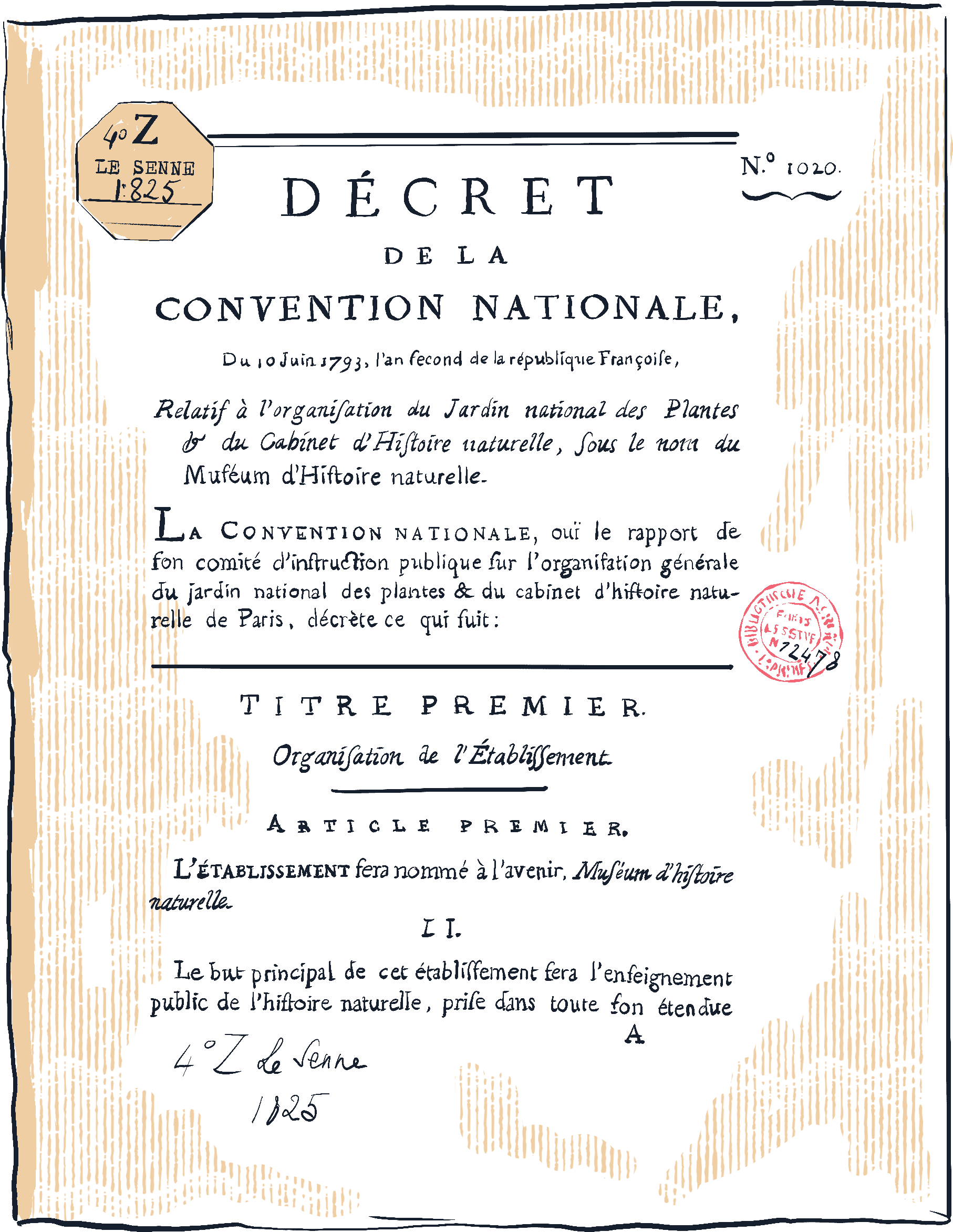 illustration d'extrait du Décret de la Convention nationale du 10 juin 1793