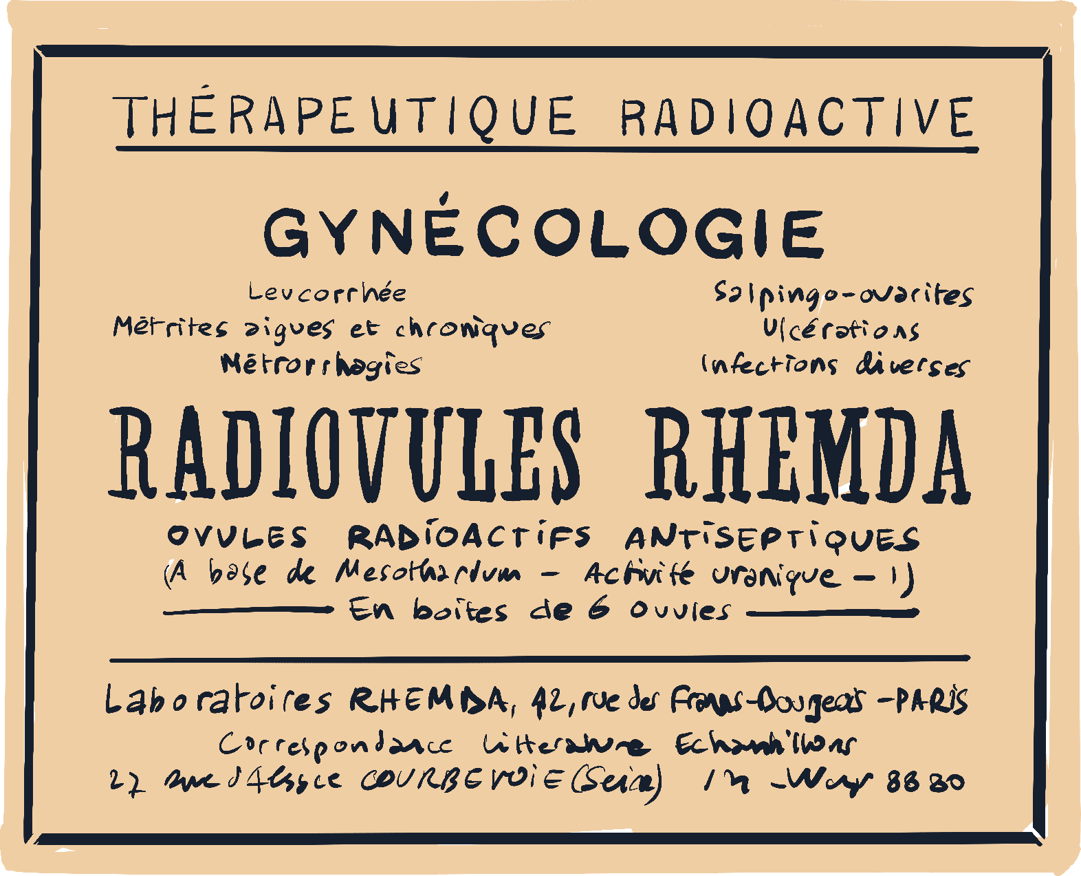 publicité pour des ovules gynécologiques
