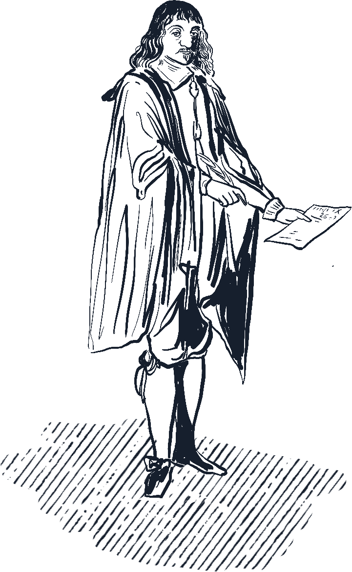 Portrait dessiné de René Descartes